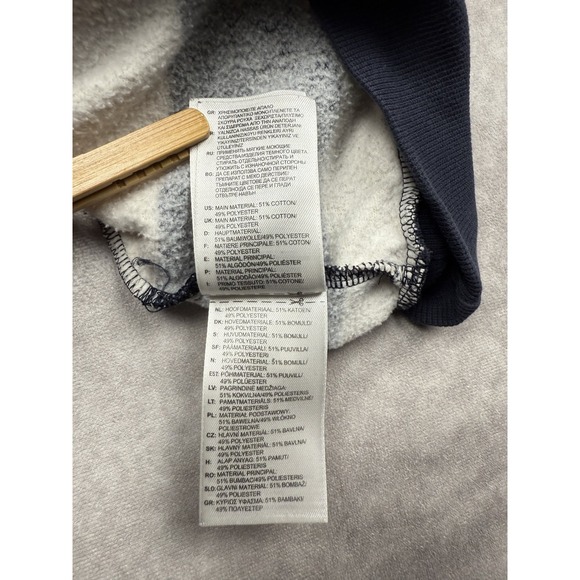 VTG Adidas Hoodie Womens Large Navy White Striped Trefoil Logo Sweatshirt - Picture 13 of 16